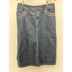 Sonoma Petites Cotton Maxi Denim Skirt With A Back Slit Size 14 Petite Modest